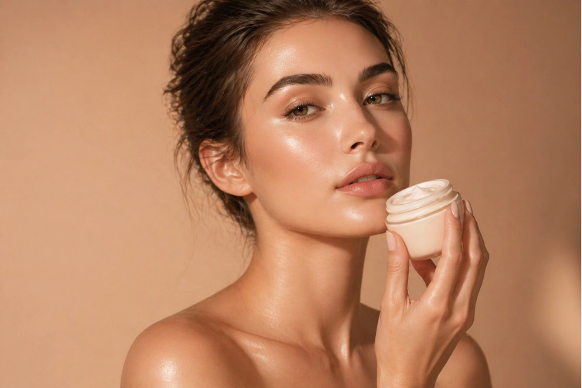 Radiant skin with luxury skincare jar