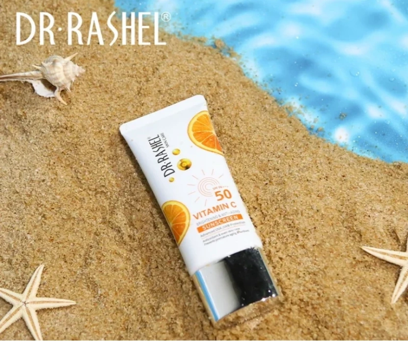 Vitamin C brightening sunscreen SPF50