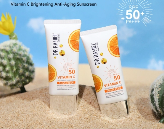 Vitamin C brightening sunscreen SPF50